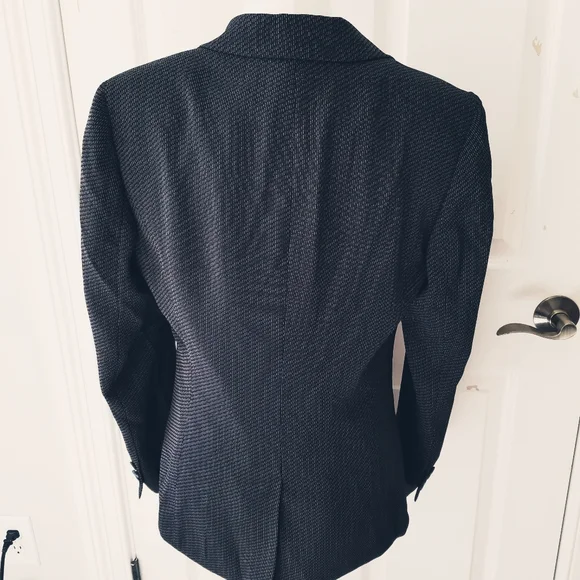 NWT Anne Klein Black Modern Fit Blazer w/ Gold Thread Accent - Picture 4 of 8